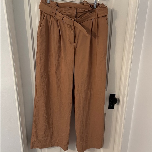 Express // Super High Waisted Belted Paperbag Wide Leg Pant - Picture 5 of 6